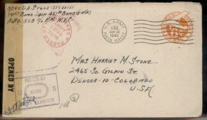 USA WWII APO Airmail Military Mail Cover 93812