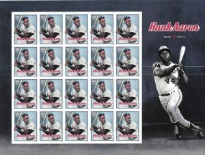 US #5908a Hank Aaron Imperf NDC Sheet of 20 MNH 2024