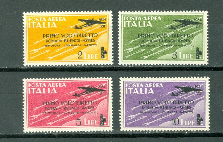 ITALY SURCHARGED #C52-55...SET...MINT LIGHT H..#39.00