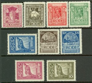 EDW1949SELL : ITALIAN COLS Rhodes 1929 Scott #15-23 Cplt set VF, MOG. Cat $395.