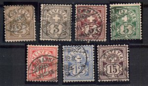 SWITZERLAND STAMPS, 1882 Mi.#50-55, 57. USED