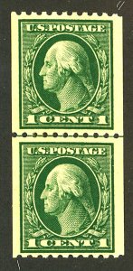 U.S. #448 MINT LINE PAIR OG HR