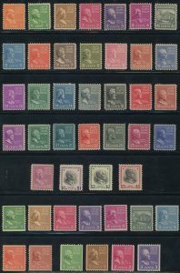 USA 803//851 Full Set of Mint nh Prexies including coils - Mostly VF