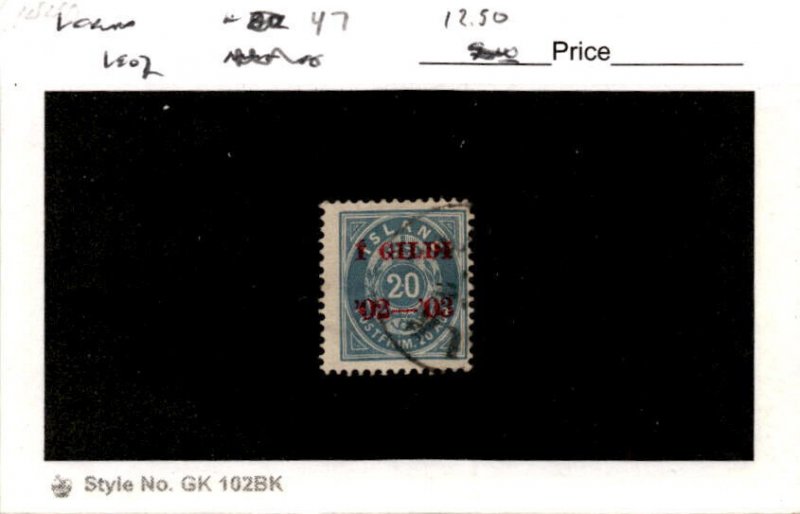 Iceland, Postage Stamp, #47 Used, 1902 (AB)
