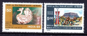 India 1987 Philatelic Exhibition Complete Mint MNH Set SC 1161-1162
