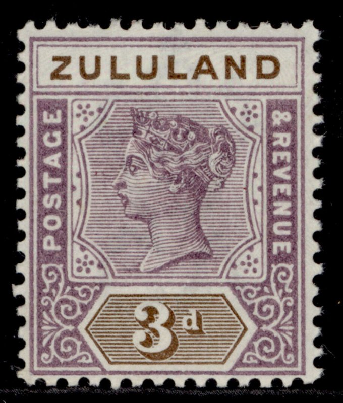 SOUTH AFRICA - Zululand QV SG23, 3d dull mauve & olive-brown, LH MINT.