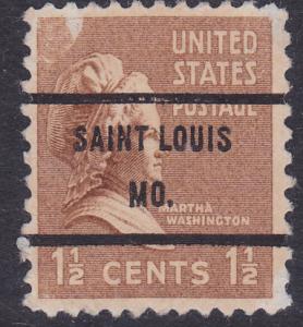 USA 1938 Martha W O/S Saint Louis MO.1 1/2c used Scott#805