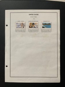 US 1985 air mail stamps new with album page