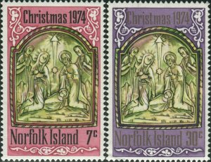 Norfolk Island 1974 SG156-157 Christmas nativity set MNH