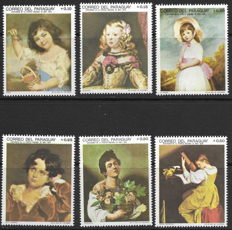 Paraguay. MLH. Set of 6 Topical - Paintings.