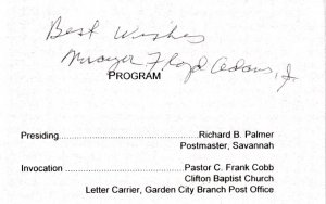 Signed USPS FDC Ceremony Program Savannah GA #3081 C12 Breast Cancer  1996