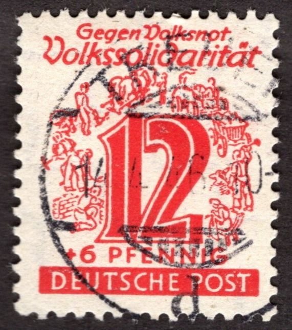 1946, Germany, West Saxony, 12+6pf, Used CTO, Sc 14NB7