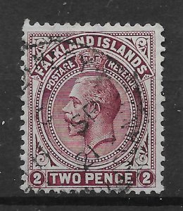 FALKLAND ISLANDS SG62c 1919 2d DEEP REDDISH PURPLE USED