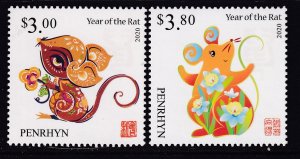 Penrhyn Island 601-602 Year of the Rat MNH VF