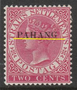 Malaya 1889 Pahang opt SS QV 2c Mint OG raised G SG#4/ISC#4c M1506