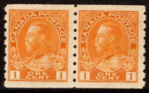 126 Scott - 1c orange yellow, dry printing, Die II, F/VF, MNHOG, 1915-24