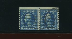 447 Washington USED Coil LINE PAIR of 2 Stamps with PF Cert (447-PF A1)