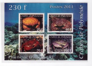 French Polynesia 2011 - Crabs  - MNH S/Sheet # 1045a