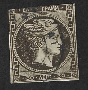 Greece Scott 51 Used 30l Hermes (Mercury) w/o figures on back 2018 CV $13.50