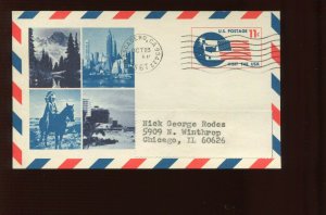 UXC5 USED 1967 AIRMAIL POSTAL CARD TO CHICAGO ILLINOIS