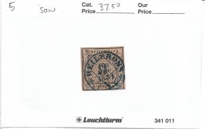 Germany: Wurttemberg Sc # 5 used SON (57487)