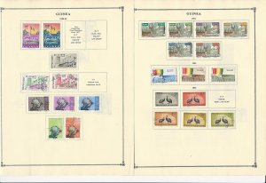 Guinea Collection 1959-1963 10 Scott International Pages, 2 Stock Pages