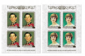 Aitutaki 1981 Royal Wedding Prince Charles Diana Sc 247-249 Sheet MNH C10 2 scan