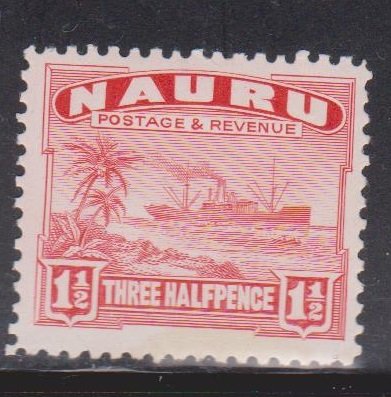 NAURU Scott # 19a MH - Ship Palm Trees & Beach