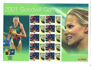 Australia Sc#1832 MNH - 2001 Goodwill Games Tatiana Grigorieva sheet of 10