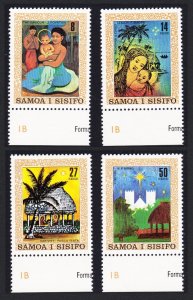 Samoa Christmas Paintings 4v with Bottom Margins 1980 MNH SC#539-542 SG#579-582