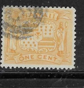 Hawaii #74  1c Coat of Arms    (U)   CV $1.50