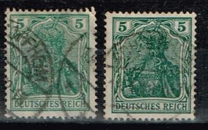 Germany 1905,Sc.#82h; 82i used Germania, inscr “DEUTSCHES REICH” cv. €20