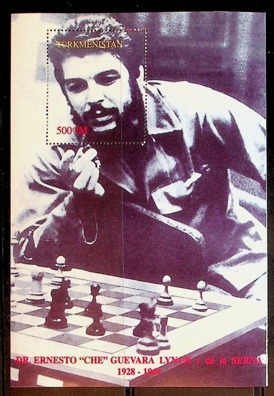 TURKMENISTAN - MINISHEET 1998 - CHE GUEVARA PLAYING CHESS