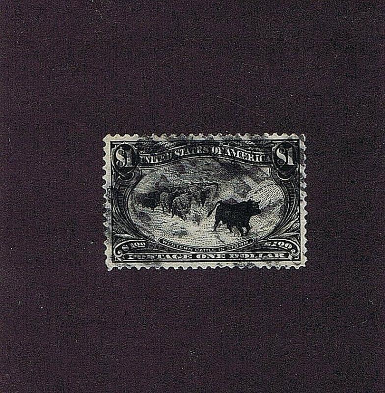  SC# 292 USED $1 WESTERN CATTLE  IN STORM 1898  2019 PSAG CERT GRADED VF XF 85 