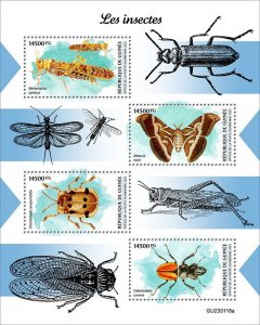 GUINEA - 2023 - Insects - Perf 4v Sheet - Mint Never Hinged