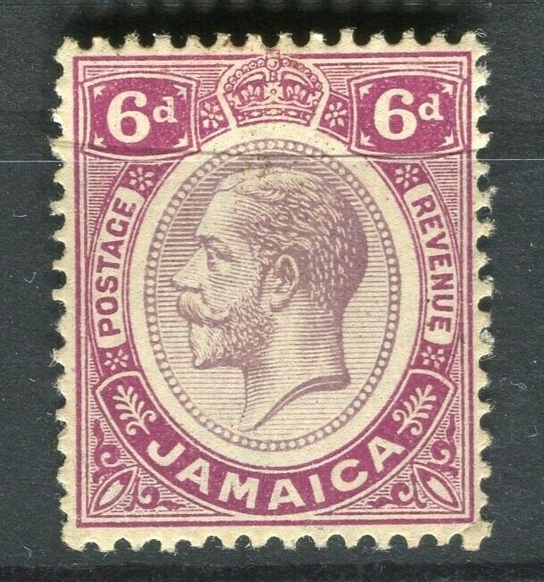 JAMAICA; 1912 early GV issue fine Mint hinged 6d. value