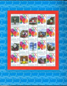 AUSTRALIA 70th .ANNIVERSARY THOMAS & FRIENDS SET OF TWO SHEETLETS IN FOLDER