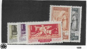 Lebanon Sc #220-224   set of 5  OG VF