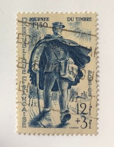 France 1950 Scott B248 used - 12f + 3f, Stamp Day, Mailman