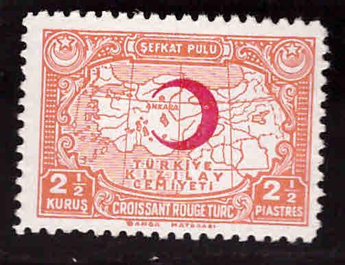 TURKEY Scott RA32a  MH*  Postal Tax stamp hinge remnant