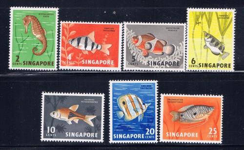 Singapore 53-59 Hinged 1962 Malayan Fish  