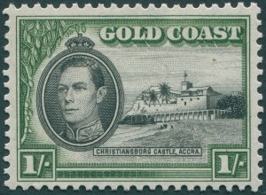 Gold Coast 1938 1s black & olive-green Perf 12 SG128 unused