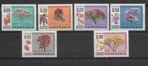 VENEZUELA 1969 TREES FLOWERS FLORA NATURE ENVIRONMENT CARE 6 VALUES MINT NH