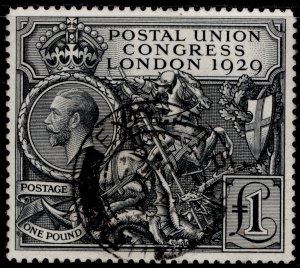 GB GV SG438, 1 £ Noir, FINE USÉ. Cat 550 £. CDS