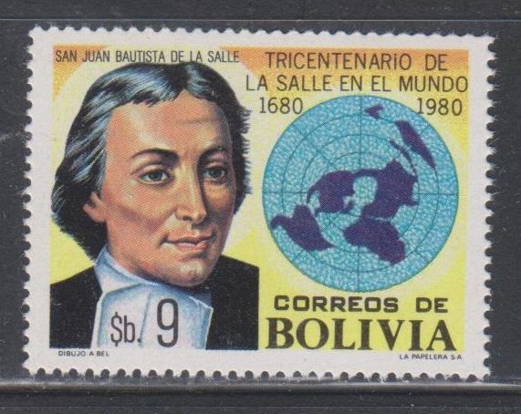 Bolivia, 9b St. Jean Baptiste de la Salle  (SC# 653) MNH