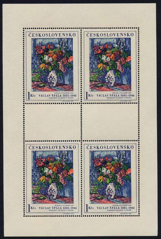 Czechoslovakia 1435-9 Sheets MNH - Art, Paintings, Flowers