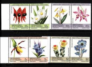 St Vincent Grenadines-Sc#476-9-Unused NH set-Flowers-1985-