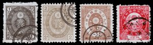 Japan Scott 56-57, 59, 67 (1876-77) Used G-F, CV $629.25 D