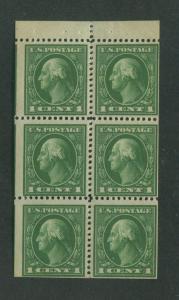 1912 US Postage Stamp #405b Mint Never Hinged F/VF Original Gum Booklet Pane 