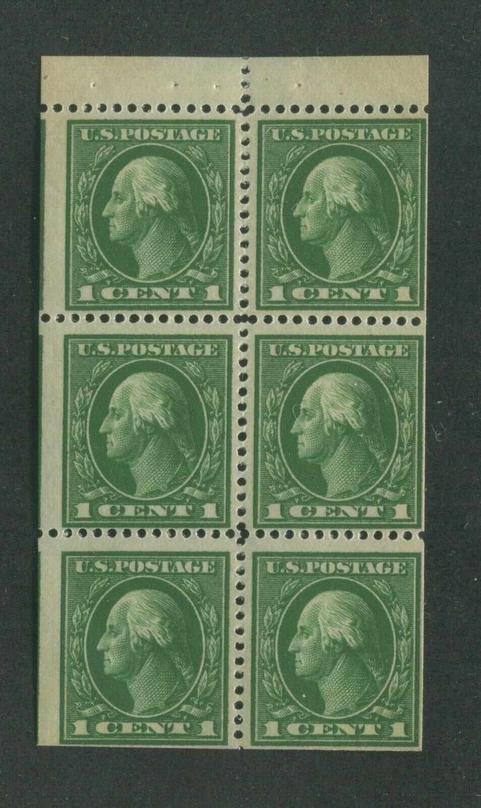 1912 US Postage Stamp 405b Mint Never Hinged F/VF Original Gum Booklet